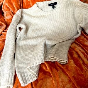 SOLD* Cream colored low cropped soft sweater